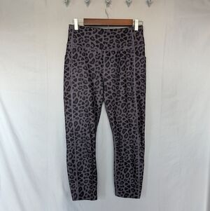 Girls Leopard Print Athletic Leggings Size S (4–6)